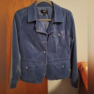 Talbots Teal Blue Women's Brushed Pleated Jacket Size 14